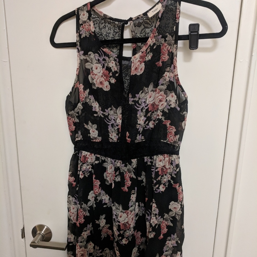Lace and silk dress
